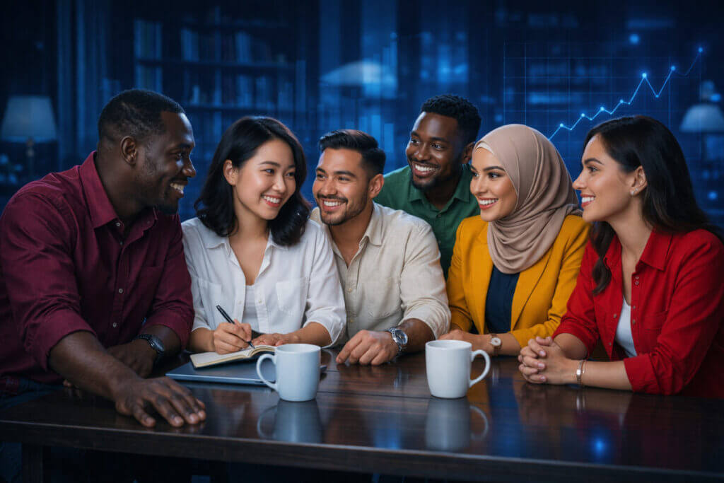 Team collaboration with local business owners.